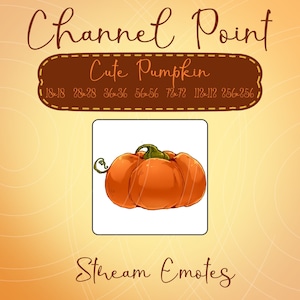 Cute Pumpkin Channel Point, Autumn Pumpkin Carving Twitch Overlay, Jack-O&#39;-Lantern Emotes Youtube, Discord, Redeem, Spooky Halloween Twitch