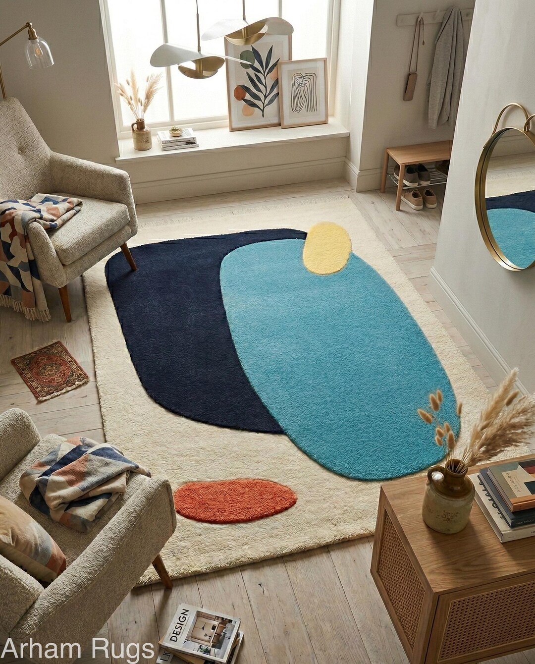 Whimsy Rugs Whimsical Wonders Hand Tufted Wool Area Rug With Organic Shapes Vibrant ...