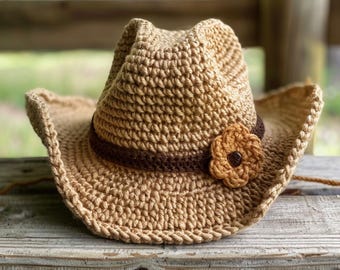 Cowboy Hat Crochet Pattern - PDF Instant Download - Summer Country Concert Themed Crochet Project - Fun Easy Beginner Hat - Concert Apparel