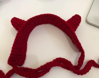 Gehäkelte Teufels Hörner Stirnband!