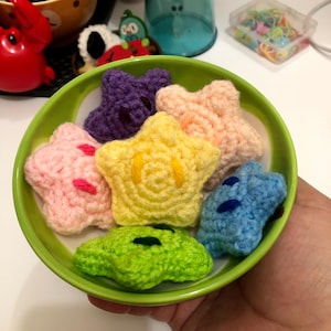 small crochet star baby keychains!