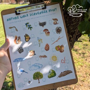 Nature Walk Scavenger Hunt Printable Activity, Nature Printable, Preschool or Elementary Learning Treasure Hunt, Outdoor Science for Kids image 6