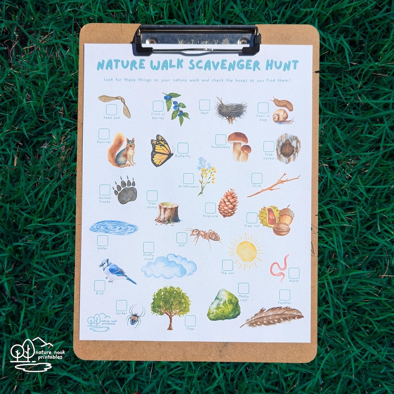 Nature Walk Scavenger Hunt Printable Activity, Nature Printable, Preschool or Elementary Learning Treasure Hunt, Outdoor Science for Kids image 4