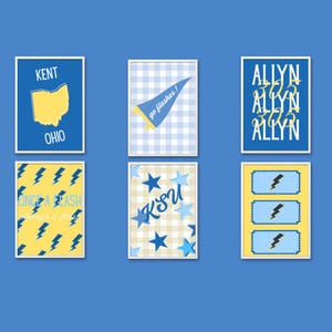 CUSTOM COLLEGE PRINTS- set of 6