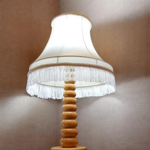 Handmade Luxury Satin Lampshade - Vintage Table Lamp with Tassels
