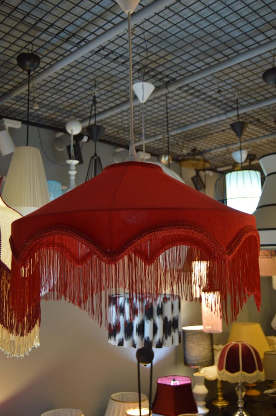 Handmade Luxury Velvet Umbrella Lampshade - Chandelier With