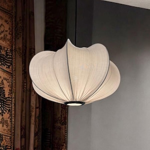 Lampadario a sospensione tradizionale fatto a mano - Paralume curvo in stile lanterna