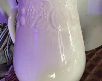 Kan waterdrank Gibson wit fruit reliëf design vintage keukengerei