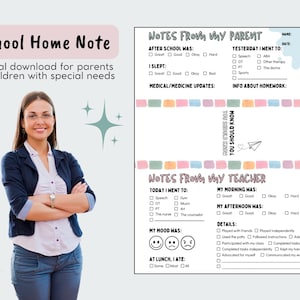 Note to School Template | School Note From Home | School Note | Note From Mom | Note for School | Parent Mail | Parent Note to Teacher