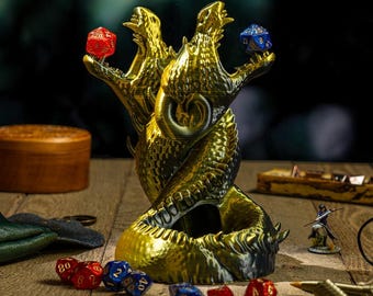 Dual Dragon Dice Tower: 3D Printed RPG Accessory with Mystery Dice