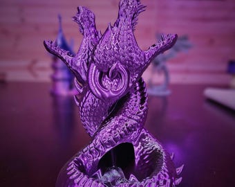 3D Printed Dual Dragon Dice Tower with Mystery Dice Set