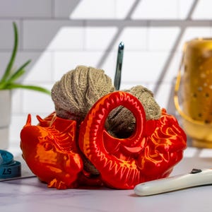 3D Printed Dragon Yarn Bowl: Crochet & Knitting Organizer