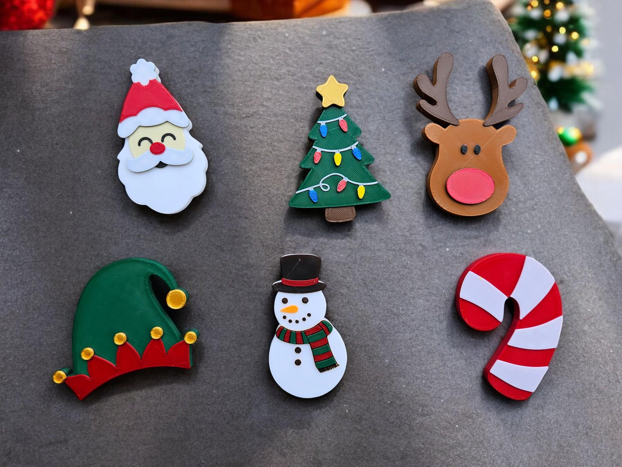 3D Printed Christmas Magnet Set: Holiday Fridge Decor - Etsy Australia