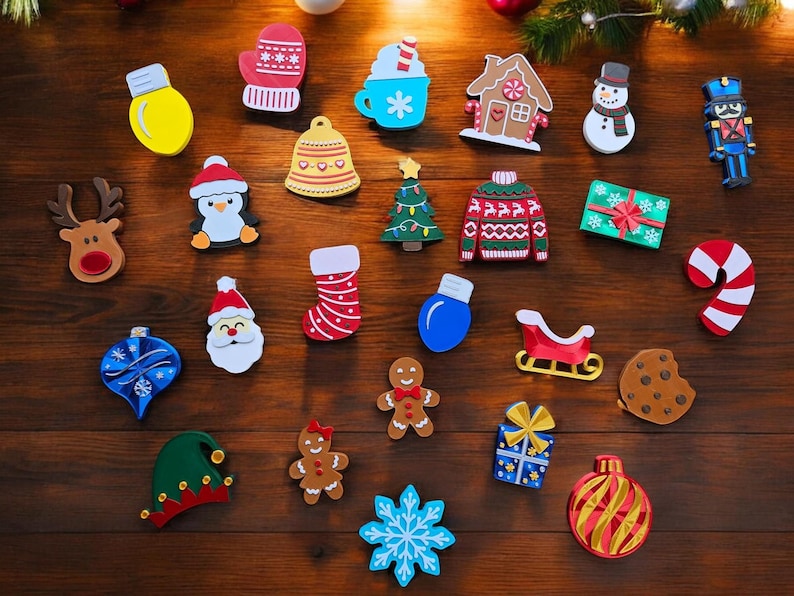 3D Printed Christmas Magnet Set: Holiday Fridge Decor - Etsy Australia