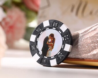 Personalized Wedding Photo Chips: Custom Casino Party Favors