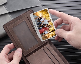 Portafoglio fotografico in metallo personalizzato, regalo ricordo personalizzato
