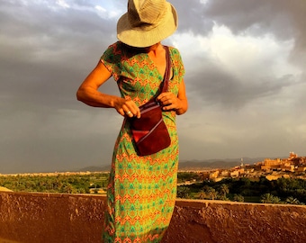 PERFECT EVERYDAY BAG - Handmade Leather Bag from Chefchaouen, Morocco - Convertible Crossbody/ Belt Bag/ Fanny Pack - Original Designer