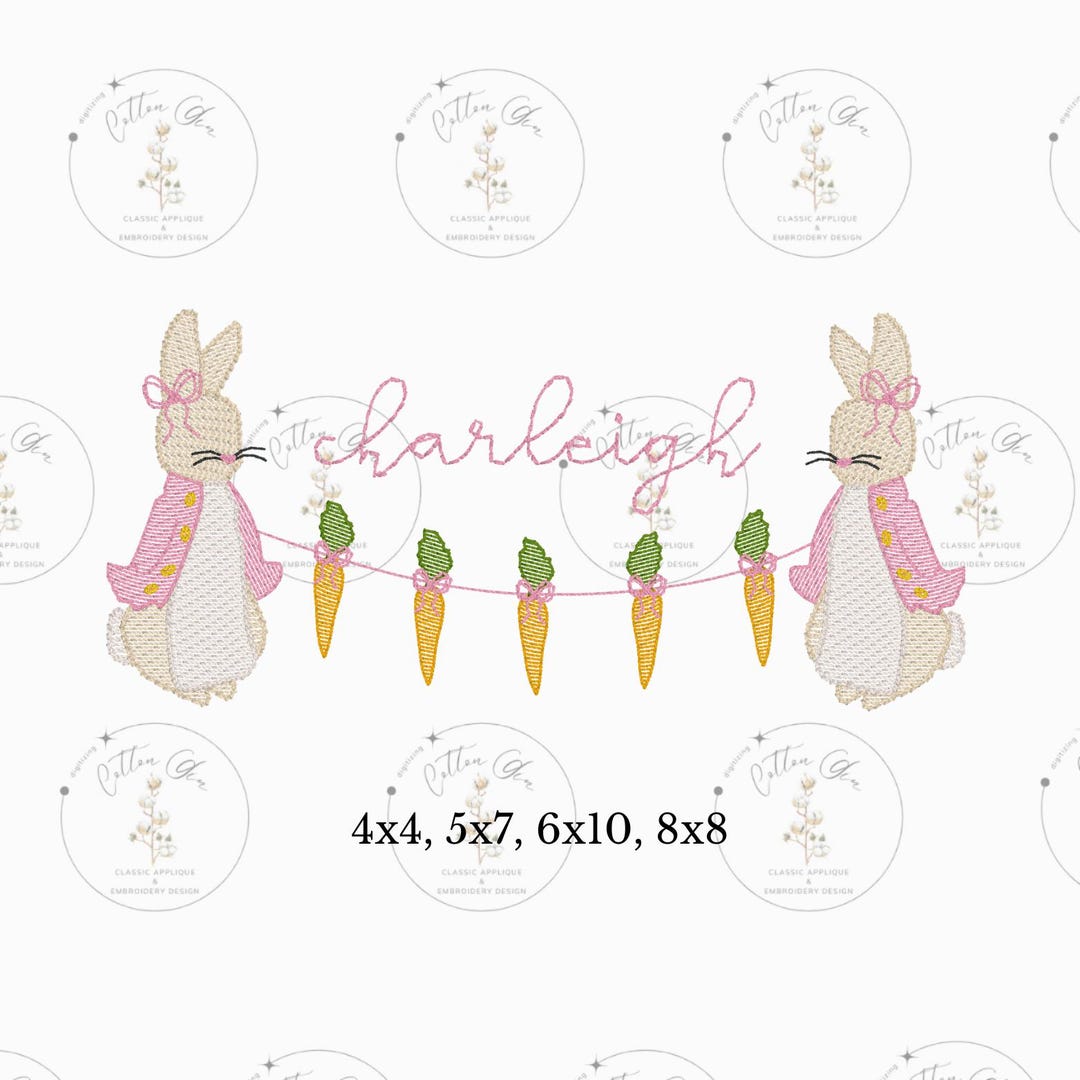 Peter Rabbit Easter Banner Easter Bunny Peter Rabbit Banner Sketch Fill, Light Fill, Quick Stitch ...