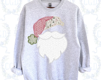 Quilted patchwork Farmhouse Santa Applique machine embroidery design download file Cotton Gin Digitizing 4 5 7 8 10 12 inch hoop sizes