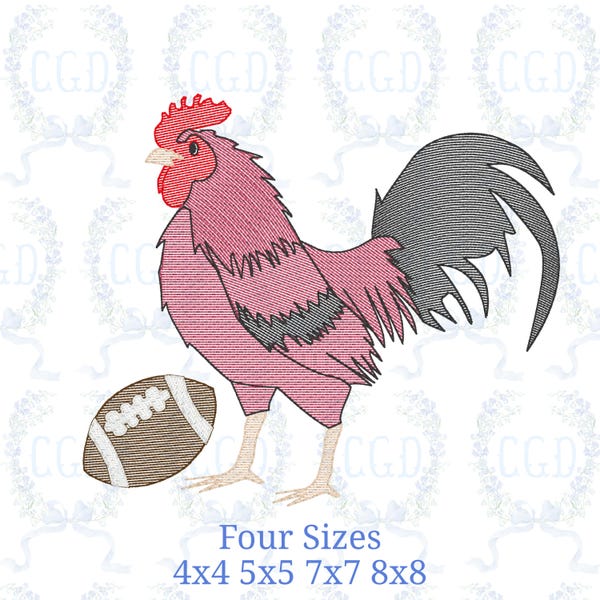 Football Mascot sketch fill, light fill, quick stitch embroidery machine design download file 4x4, 5x7, 6x10, 8x8 by Cotton Gin Digitizing