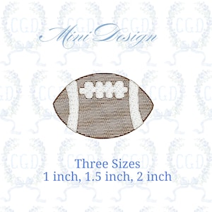 Może przedstawiać: Brązowo-biały wzór piłki nożnej z tekstem "Mini Design" i "Trzy rozmiary: 2,5 cm, 3,8 cm, 5 cm". Piłka ma białe szwy i paski. Wzór znajduje się na białym tle z kwiatowym wzorem.