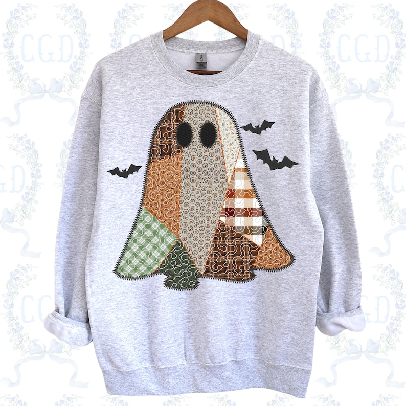 Patchwork Ghost Pattern Quilted Patchwork Farmhouse Ghost Applique Machine Embroidery Design ...