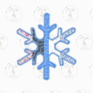 Quilted patchwork Snowflake Applique machine embroidery instant download design file by Cotton Gin Embroidery  5 6 7 8 9 10 inch hoop sizes