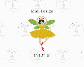 mini dense fill sugar plum fairy embroidery design file in 3 sizes fill machine instant embroidery design download file