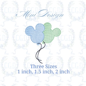 Mini magical balloon sketchy stitch, light fill machine embroidery design download file three sizes one inch by Cotton Gin Digitizing