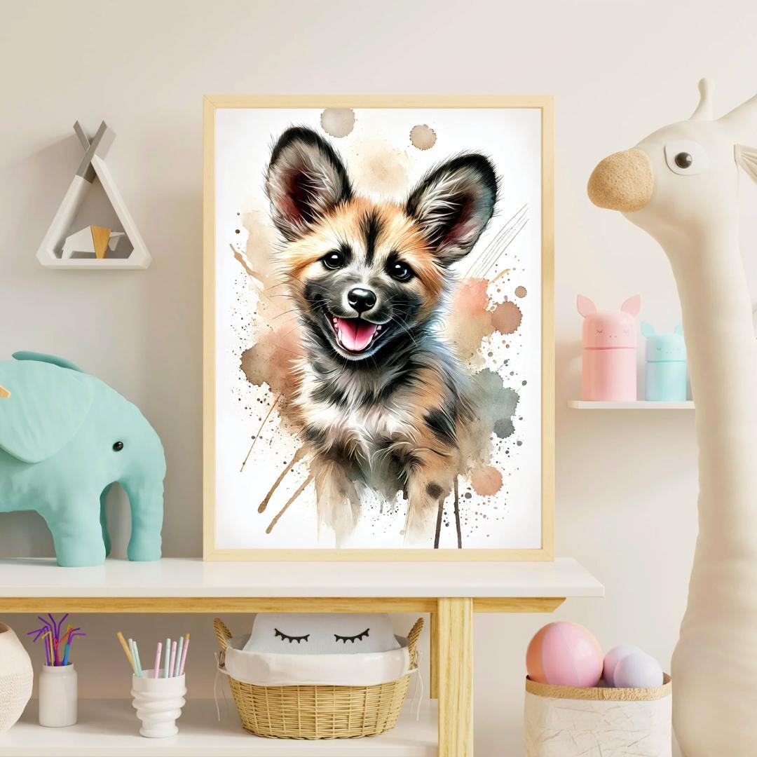 Watercolor Safari Animal Prints: Baby Nursery Decor (digital Download ...