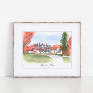 Cameron Estate Inn, Watercolor Art Print, 8x10"Mount Joy Pennsylvania, Print of a hand-painted original watercolor by Ivory Isle Designs.