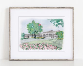 Albany Country Club Watercolor Art Print 5x7" 8x10" 11x14" Voorheesville New York Print of hand-painted art Wedding Gift Anniversary Venue