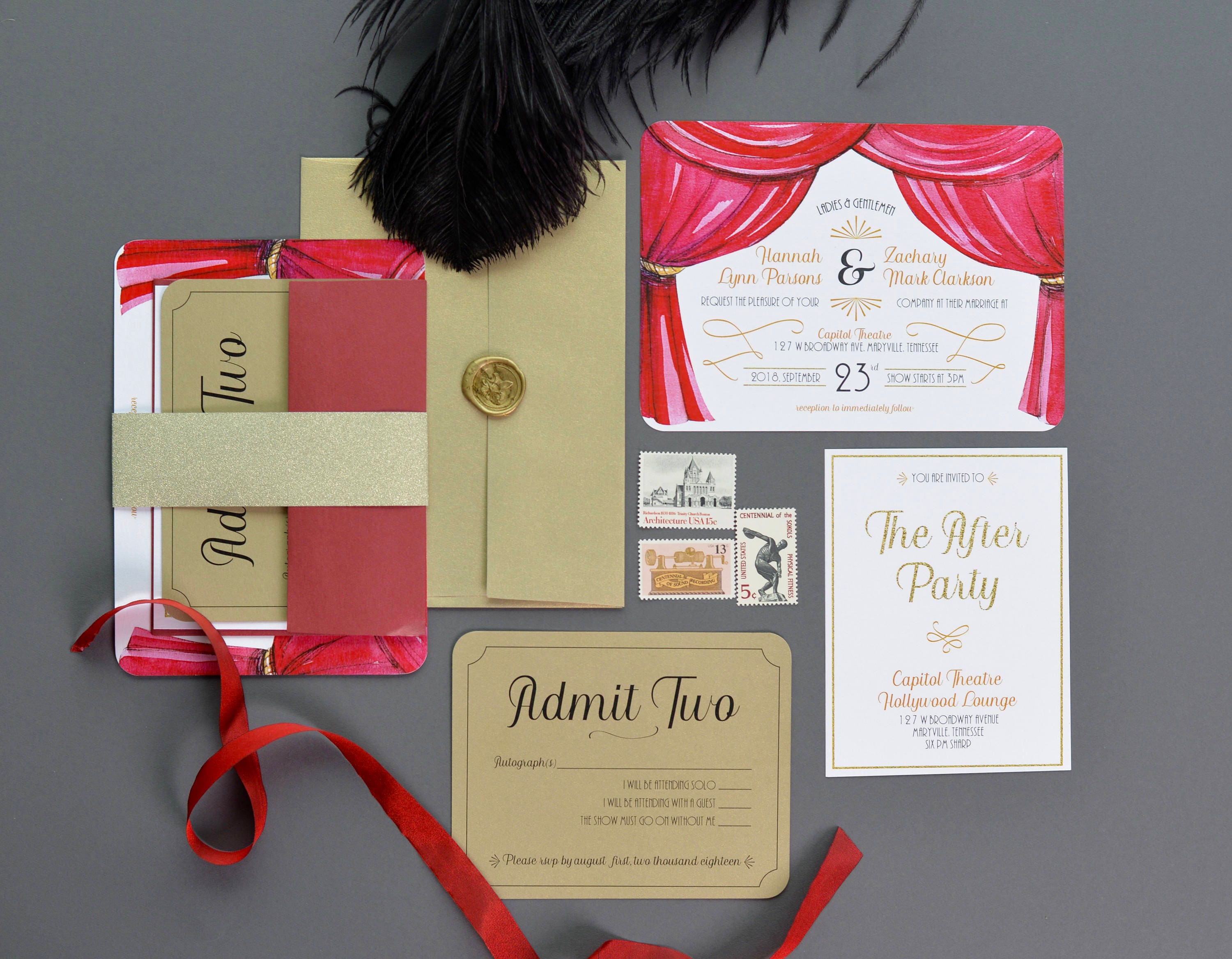 Broadway Theatre Wedding Invitation Set Broadway Theater | Etsy