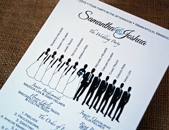 Diy Wedding Program Bridal Party Wedding Program Etsy