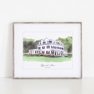 Southwood Estate, Watercolor Art Print, 8x10&quot; Germantown, New York, Print of a hand-painted original watercolor by Ivory Isle Designs.