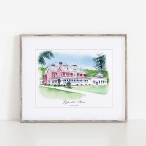 Cameron Estate Inn #2, Watercolor Art Print, 8x10"Mount Joy Pennsylvania, Print of a hand-painted original watercolor by Ivory Isle Designs.