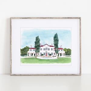 Crane Cottage Watercolor Art Print, 8x10&quot;, Jekyll Island, Georgia, print of a hand-painted original watercolor by Ivory Isle Designs