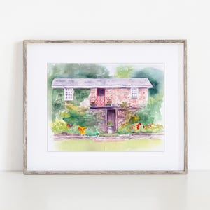 Crossed Keys Estate #2 Watercolor Art Print, 8x10&quot;, Andover, New Jersey, print of a hand-painted original watercolor by Ivory Isle Designs