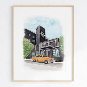 The Box House Hotel Watercolor Art Print, 8x10&quot; or 11x14&quot; Print of a hand-painted original painting, Brooklyn, New York, Wedding, Gift