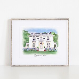 A Private Estate, Watercolor Art Print, 8x10&quot; Germantown, New York, Print of a hand-painted original watercolor by Ivory Isle Designs.