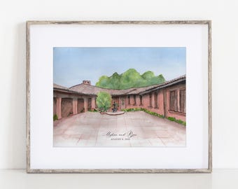 Villa Parker Watercolor Art Print 5x7" 8x10" 11x14" Colorado Wedding Print of a hand-painted original art Denver Travel Gift Anniversary