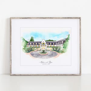 Nittany Lion Inn Watercolor Art Print, 8x10" or 11x14" Wedding gift State College, PA Print of a hand-painted original art Ivory Isle Design