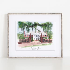 Boone Hall Plantation Watercolor Art Print, 8x10" Mount Pleasant, South Carolina print of hand-painted watercolor by Ivory Isle Designs
