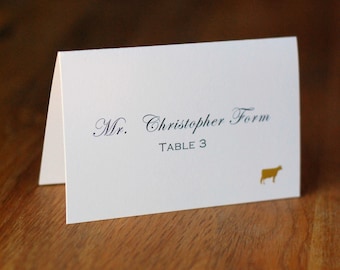 Placeholder - Place Cards - Personalized - Customized - Tented Place Cards - Wedding Reception Dinner - Custom Meal Icons - Script or Block