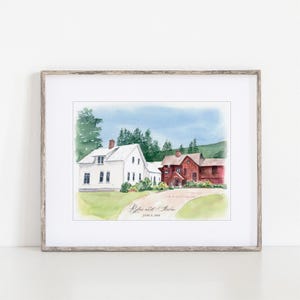 Mad River Barn, Watercolor Art Print, 8x10" Waitsfield, Vermont, Print of a hand-painted original watercolor by Ivory Isle Designs.