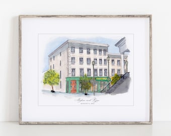 Planters Inn Watercolor Art Print, 8x10" 11x14" Wedding gift Charleston Print of a hand-painted original art Designs Travel South Carolina