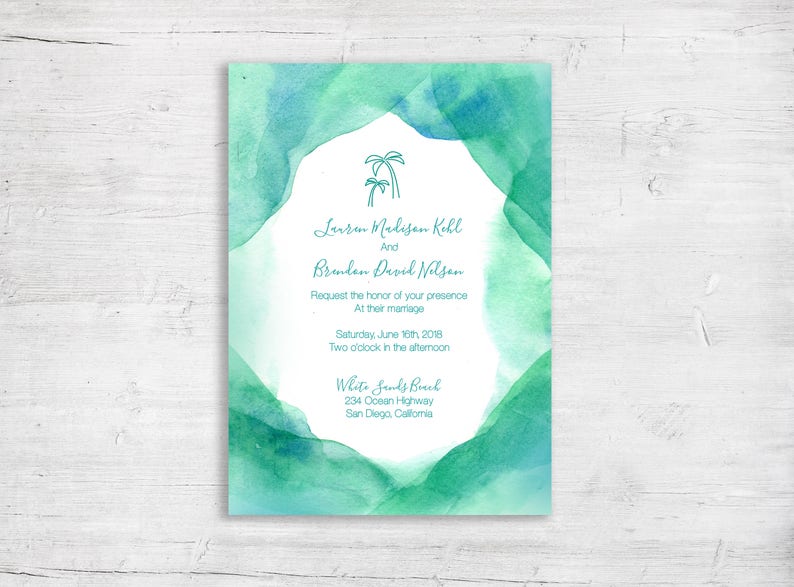 Wedding Invitations Destination Wedding Invitation Etsy