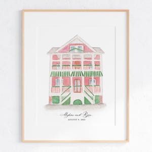 Beaufort Inn Watercolor Art Print, 8x10&quot; Beaufort, South Carolina Print of a hand-painted original watercolor by Ivory Isle Designs
