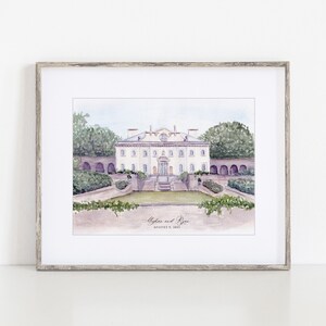 The Swan House Watercolor Art Print, 8x10" or 11x14" Wedding gift Atlanta Georgia Print of a hand-painted original art Ivory Isle Designs