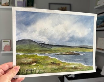 Scottish Highlands Original Watercolor Painting, Inverness, Scotland hand painted by Ivory Isle Designs 8x10" Travel Art Signed Gift